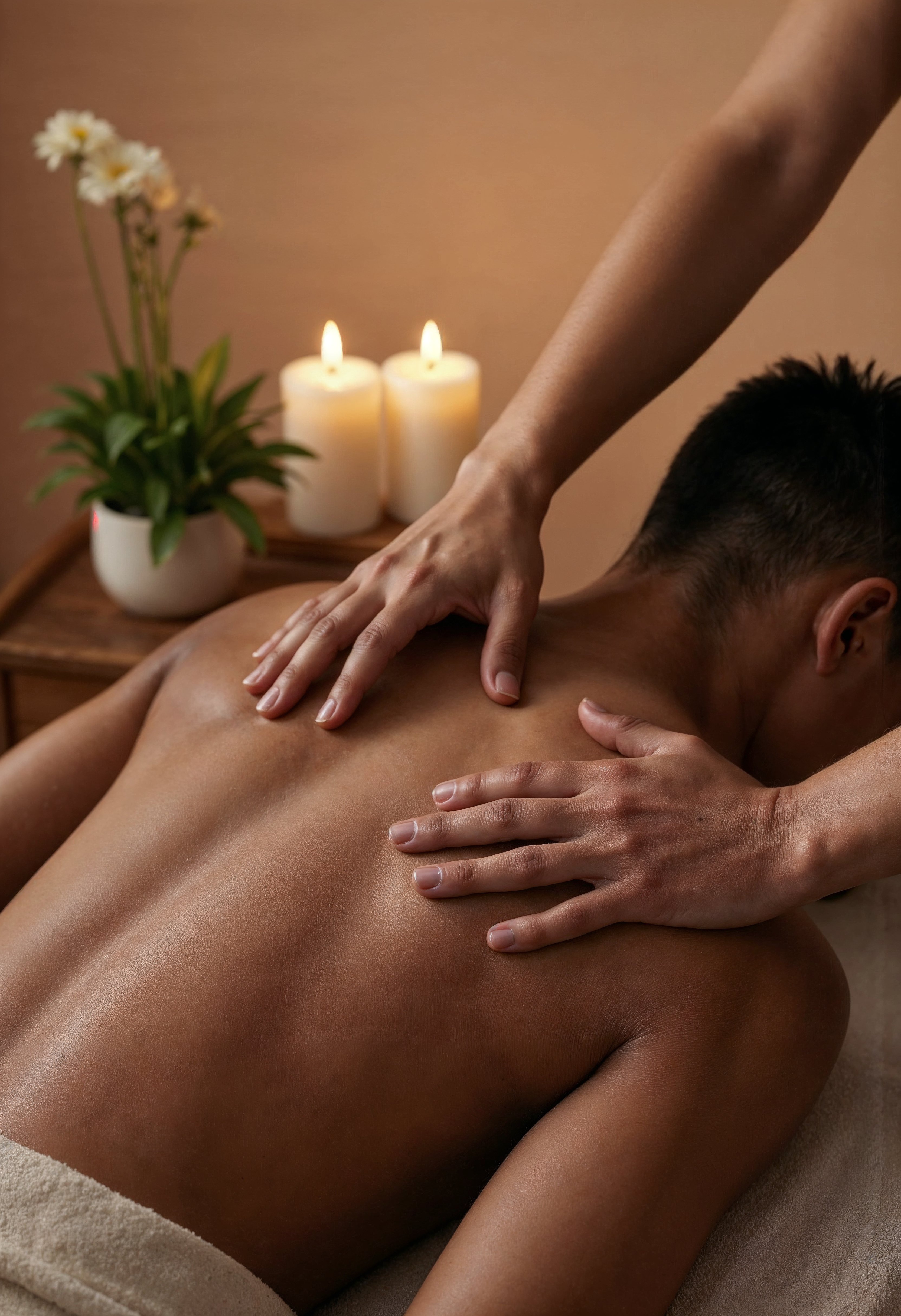 Расслабляющий массаж в спа-атмосфере
