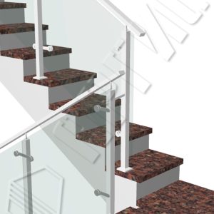 Ограждения со стеклом на квадратных стойках